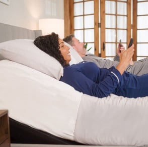 Man and woman lay in bed Man and woman lay in bed