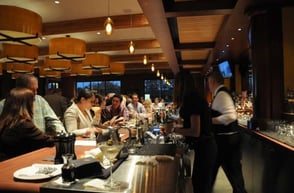bar space, all seats are full