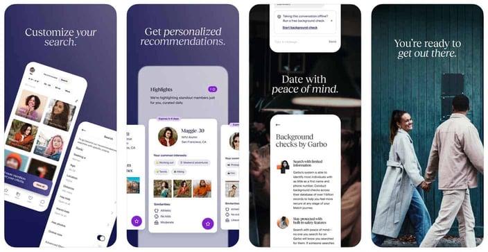 Match.com screenshots.
