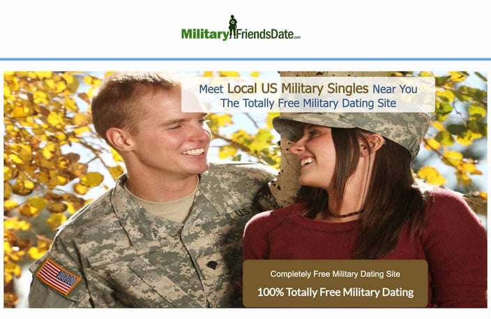 Screenshot from Military Friends Date website