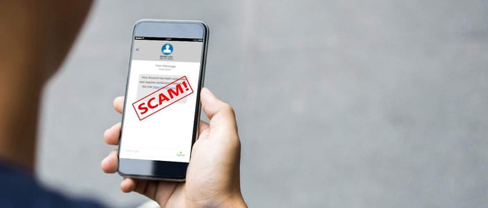 Photo of a scam on a phone