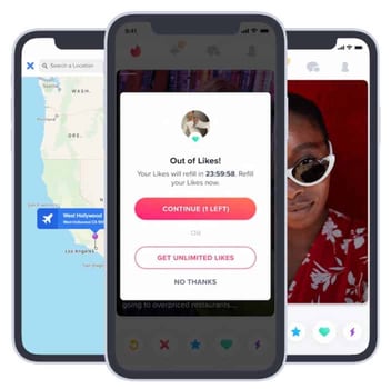 Screenshots from Tinder app Screenshots from Tinder app