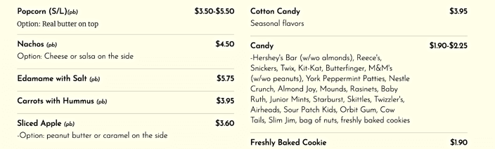 Screenshot of Delsea's menu Screenshot of Delsea's menu
