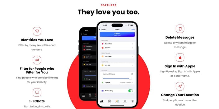 A screenshot of Eden homepage