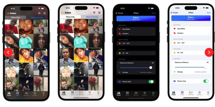A screenshot of Eden homepage