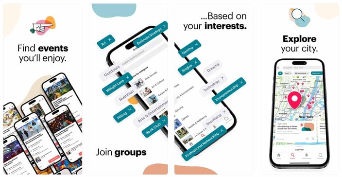 Meetup screenshots Meetup screenshots