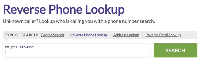 Reverse phone lookup tool