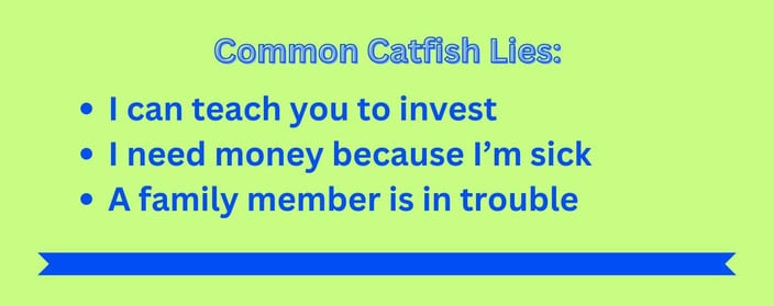 Common catfish lies include Common catfish lies include