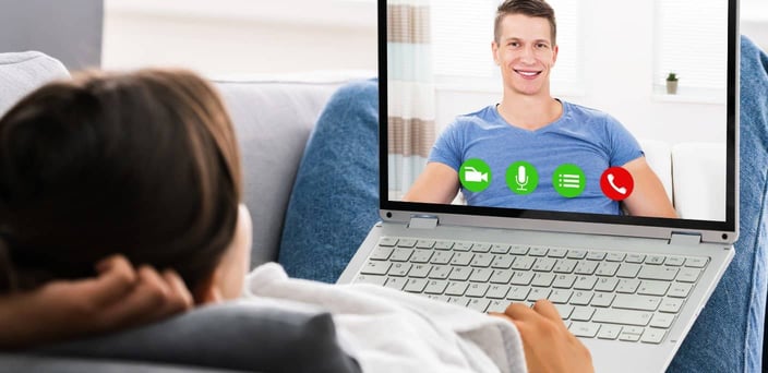 Photo of a man on a video call Photo of a man on a video call