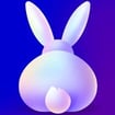 Bunny from behind Flirtini logo