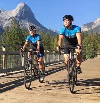 Backroads couple on bicycles 