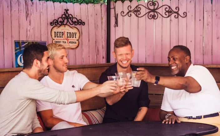 Denver's Cupid men cheers