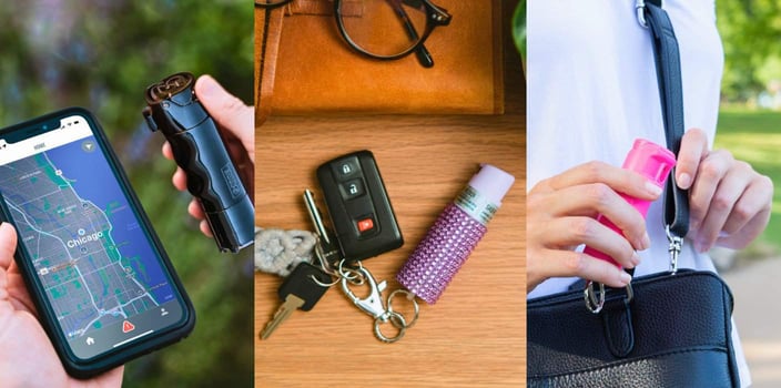 SABRE bluetooth enabled pepper spray, personal alarm, and pink pepper spray SABRE bluetooth enabled pepper spray, personal alarm, and pink pepper spray