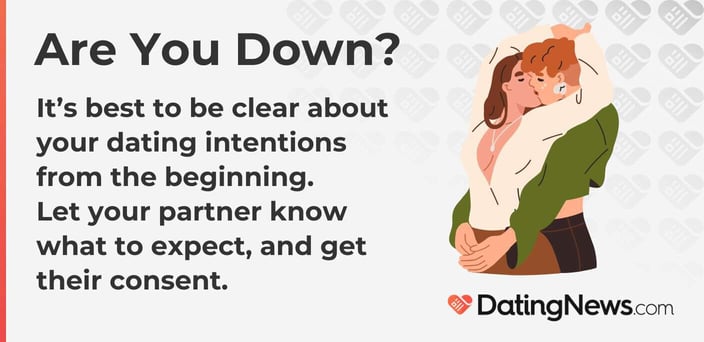 Are you down? It is best to be clear about your dating intentions.