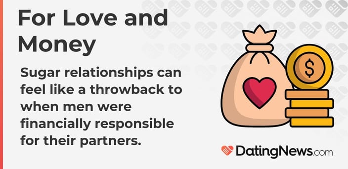 Sugar relationships can feel like a throwback to when men were financially responsible for their partners. Sugar relationships can feel like a throwback to when men were financially responsible for their partners.