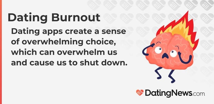 Dating apps create a sense of overwhelming choice, which can overwhelm us and cause us to shut down. Dating apps create a sense of overwhelming choice, which can overwhelm us and cause us to shut down.