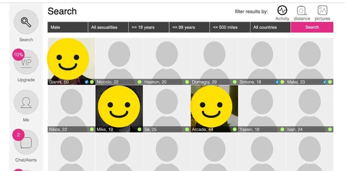 SaucyDates search page SaucyDates search page
