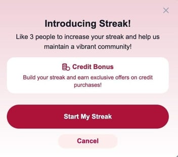 Fling's credit pop-up offer Fling's credit pop-up offer