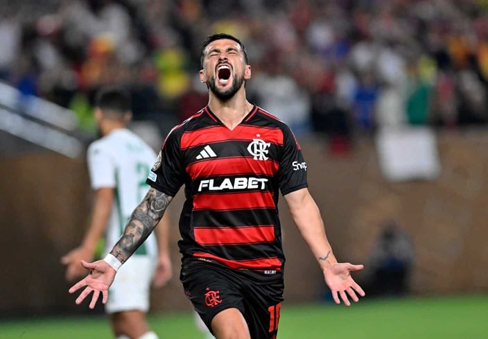Flamengo's Giorgian de Arrascaeta celebrates a goal during a FIFA Club World Cup match at Lincoln Financial Field in Philadelphia. Flamengo's Giorgian de Arrascaeta celebrates a goal during a FIFA Club World Cup match at Lincoln Financial Field in Philadelphia.
