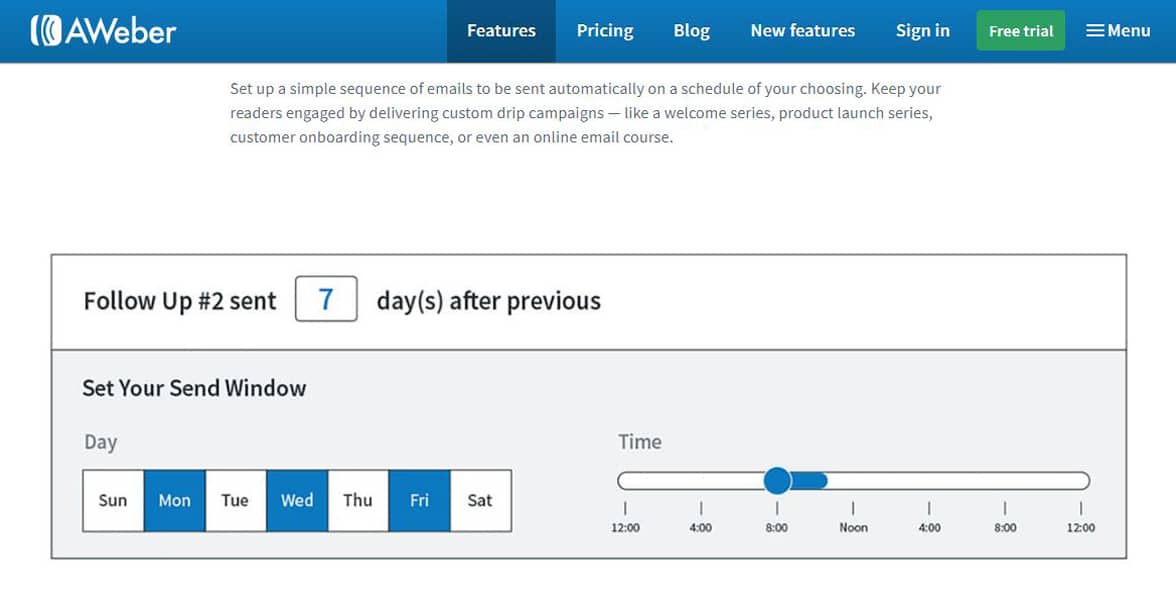 Screenshot of AWeber's website Screenshot of AWeber's website