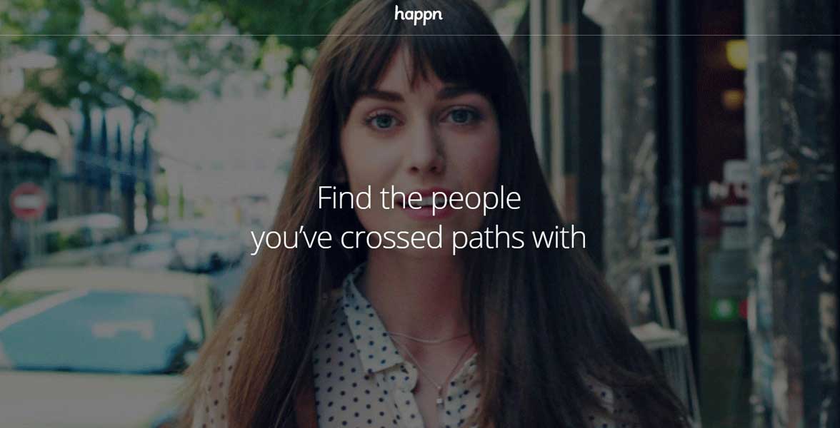 Screenshot of Happn's homepage Screenshot of Happn's homepage