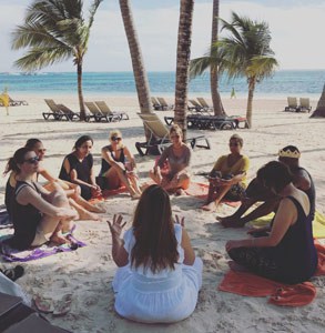 Photo of a Love Retreat workshop on the beach Photo of a Love Retreat workshop on the beach