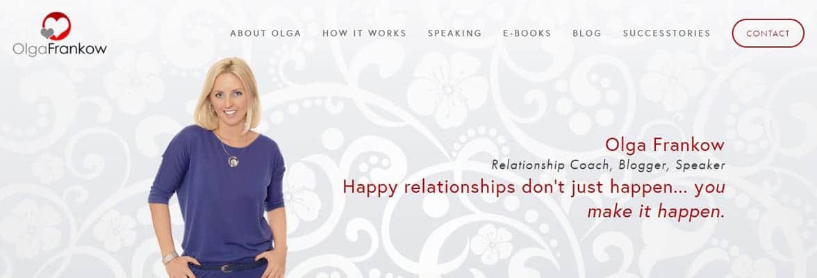 Screenshot of Olga Frankow's website Screenshot of Olga Frankow's website