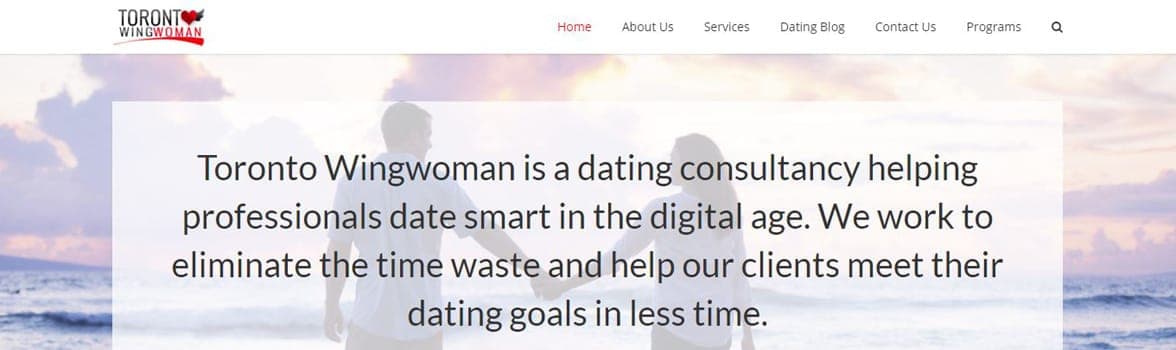 Screenshot of Toronto Wingwoman's homepage Screenshot of Toronto Wingwoman's homepage