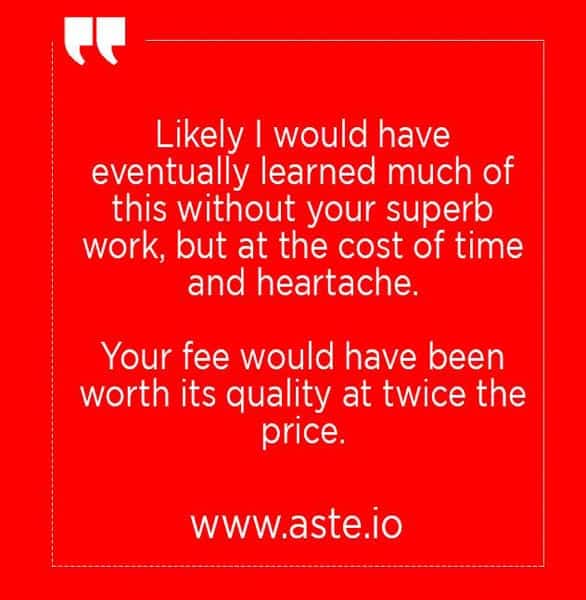 An Aste testimonial An Aste testimonial