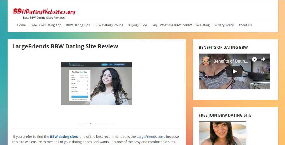 Screenshot of BBWDatingWebsites.org Screenshot of BBWDatingWebsites.org