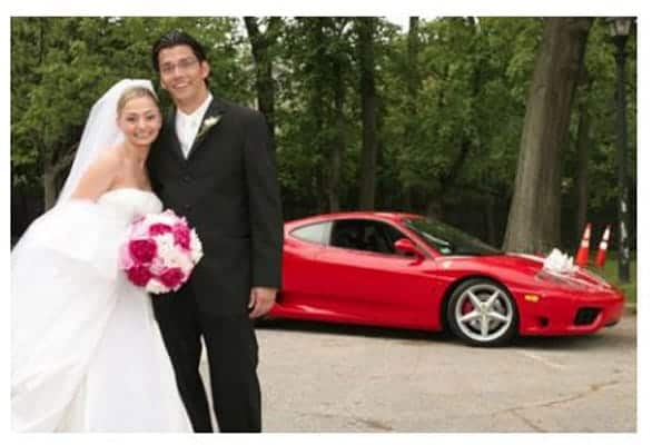 Photo of Andre and his bride with their Gotham Dream Cars rental Photo of Andre and his bride with their Gotham Dream Cars rental