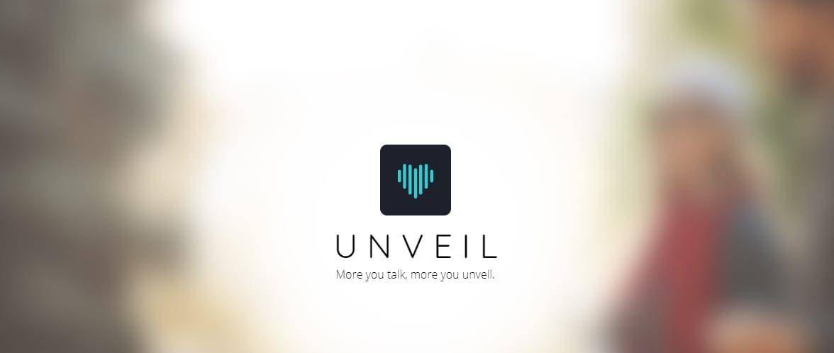 Screenshot of the Unveil homepage Screenshot of the Unveil homepage