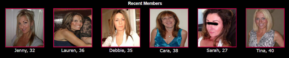 Screenshot of recent members on The Affair Site Screenshot of recent members on The Affair Site