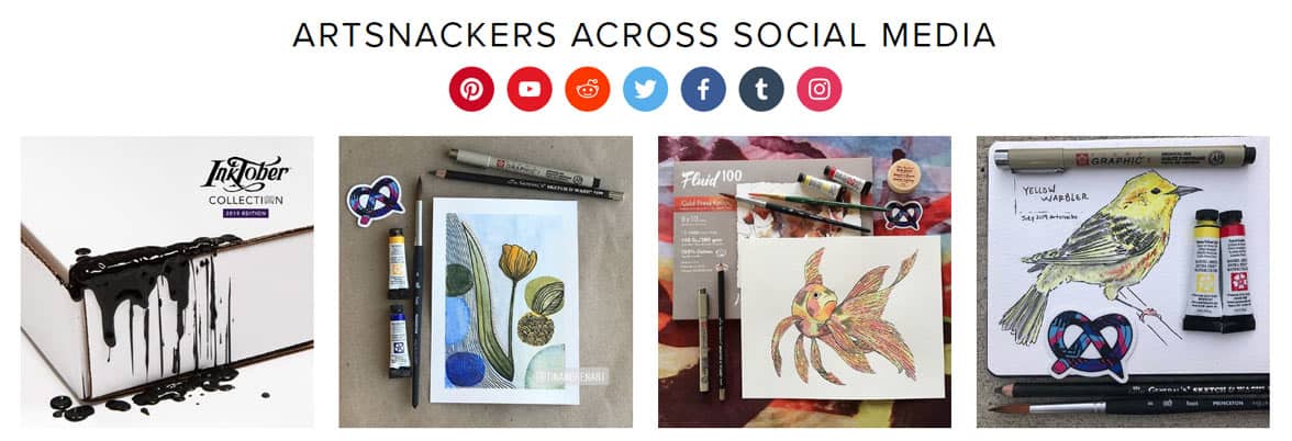 Screenshot of ArtSnackers on social media Screenshot of ArtSnackers on social media