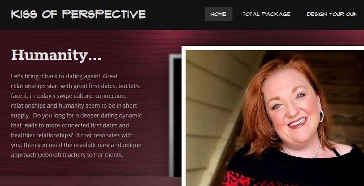 Screenshot of the Kiss of Perspective website Screenshot of the Kiss of Perspective website