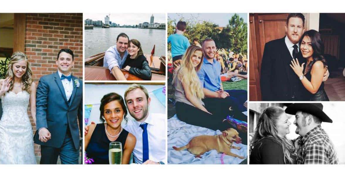 Photo collage of POF couples Photo collage of POF couples